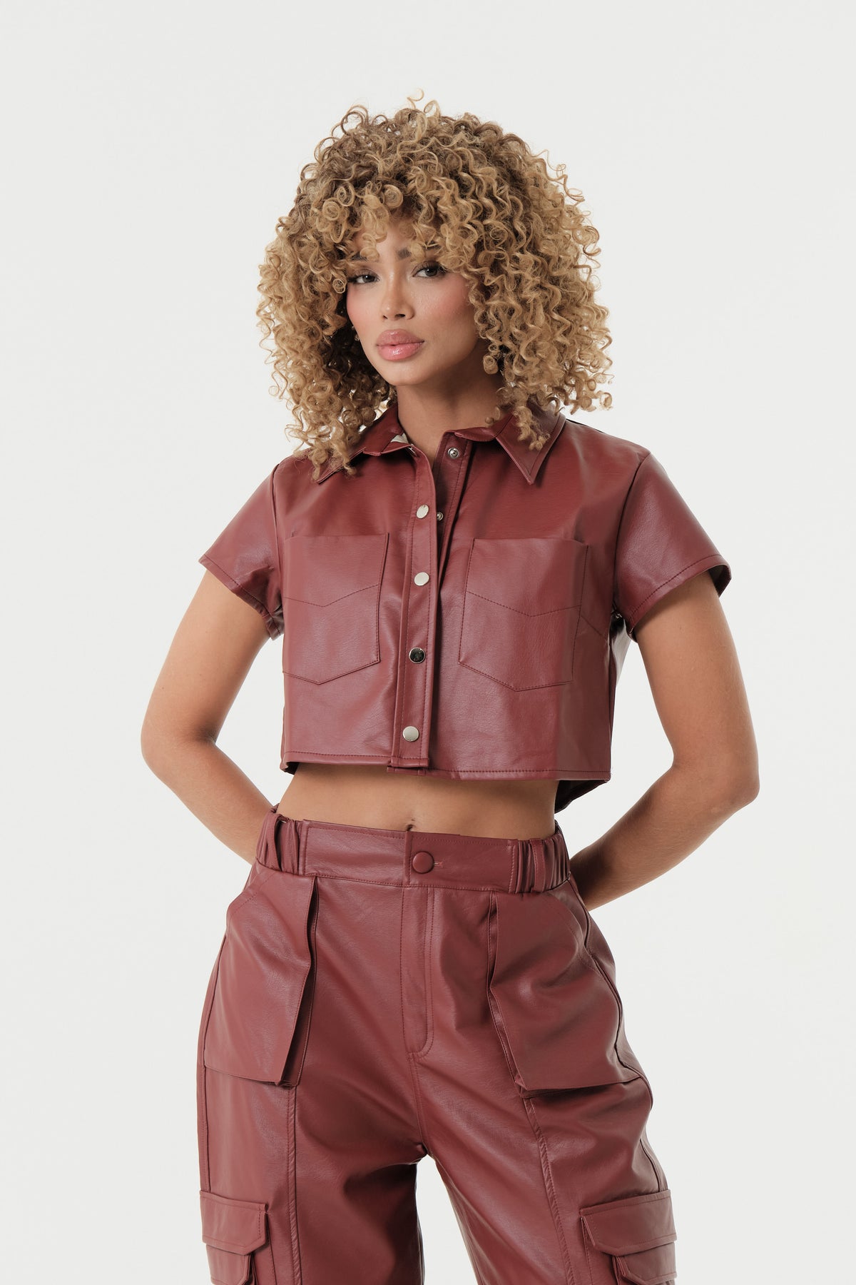 SHORT LEATHER SHIRT