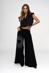 HEART RHINESTONE PANTS