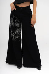 HEART RHINESTONE PANTS