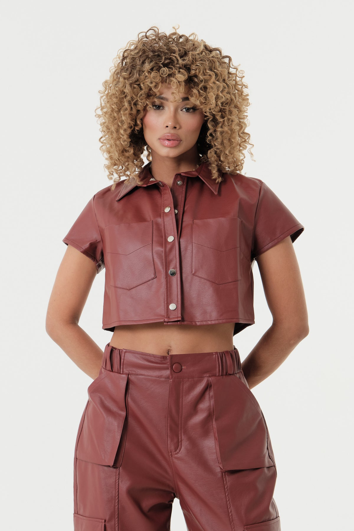 SHORT LEATHER SHIRT