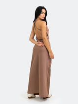 SATIN NECKLINE DRESS