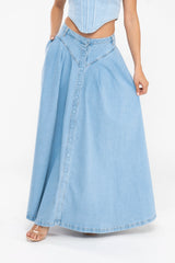 BUTTON DENIM SKIRT