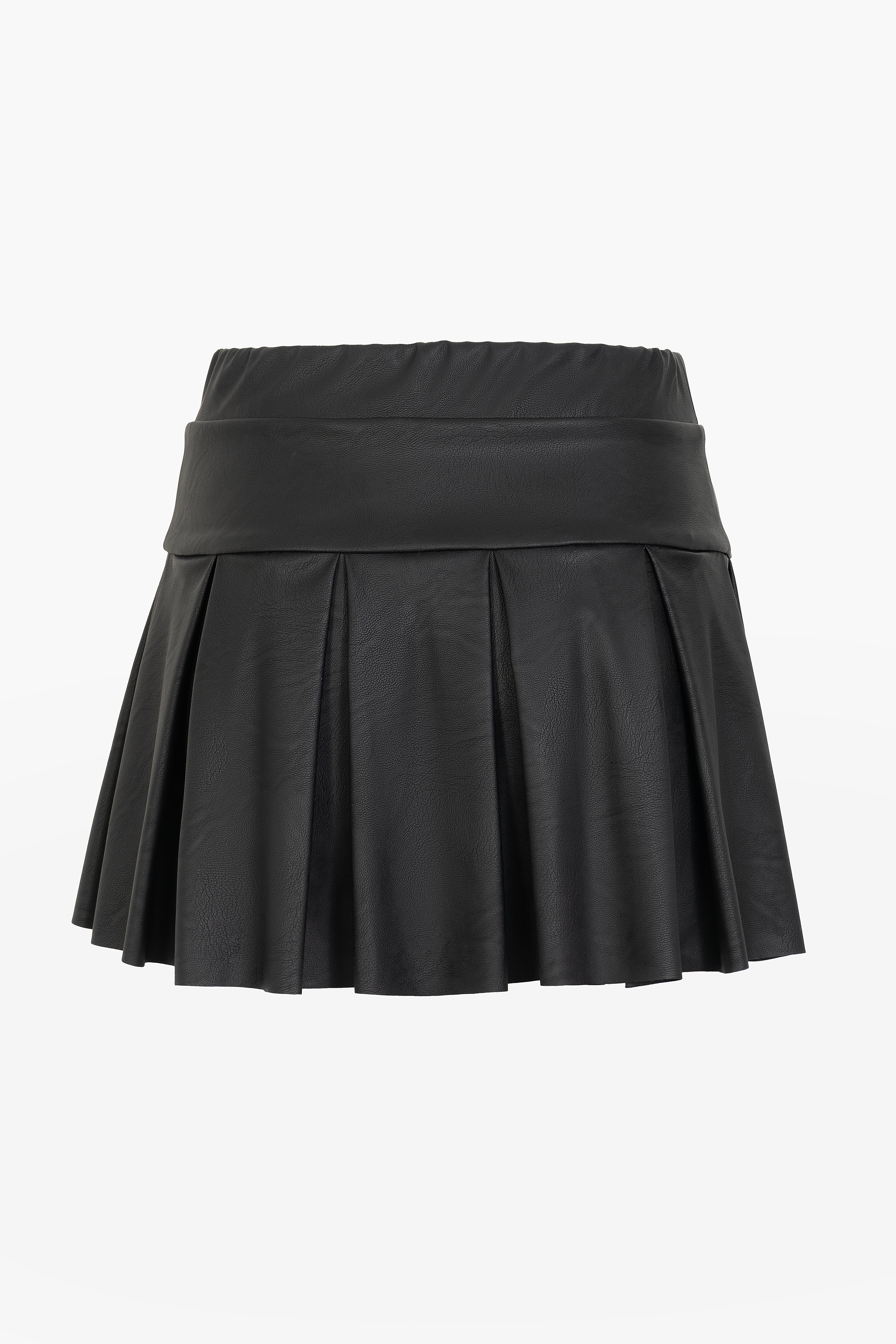 FALDA PLIEGUES CUERINA