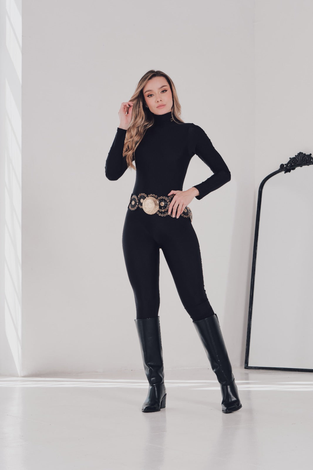 BASIC TURTLE NECK JUMPSUIT